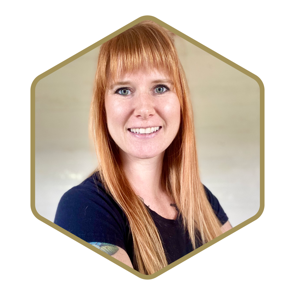 Headshot of Stephanie Moody in a hexagon frame.