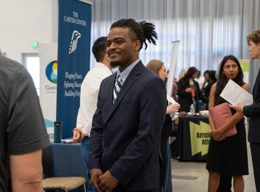 student at career fair