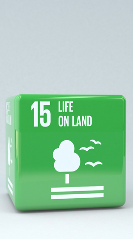 green block with text reading: 15. Life on Land