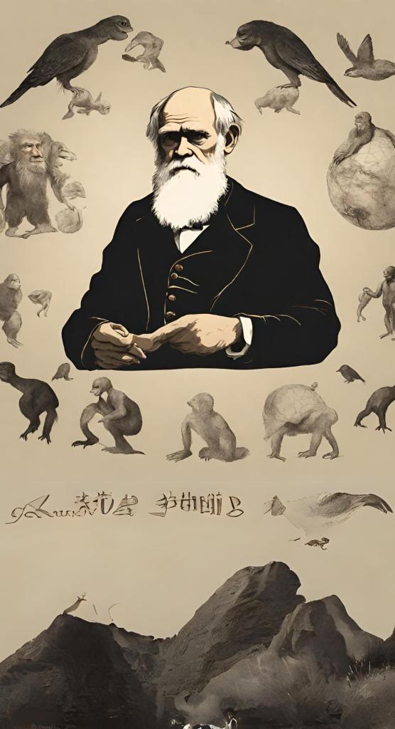 AI generated image based on charles darwin and the theory of evolution