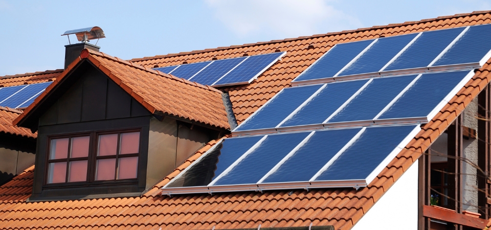Solar panels on a residential home.