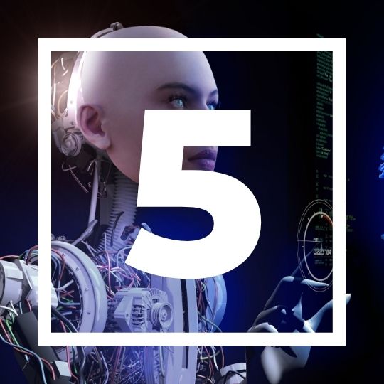 image of a robot with the number 5 on top of it