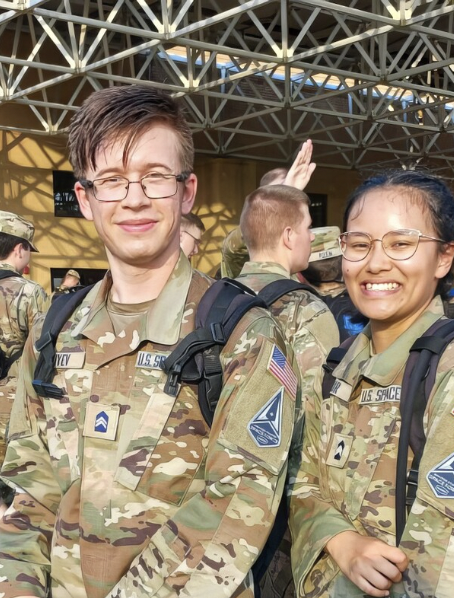 Two ROTC students at summer Space Force training