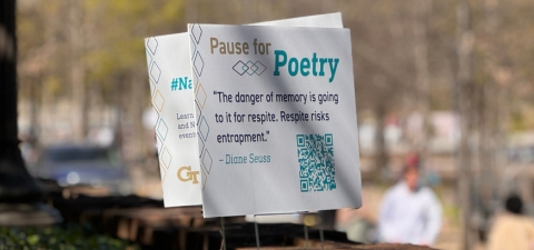 Poetry@Tech yard sign