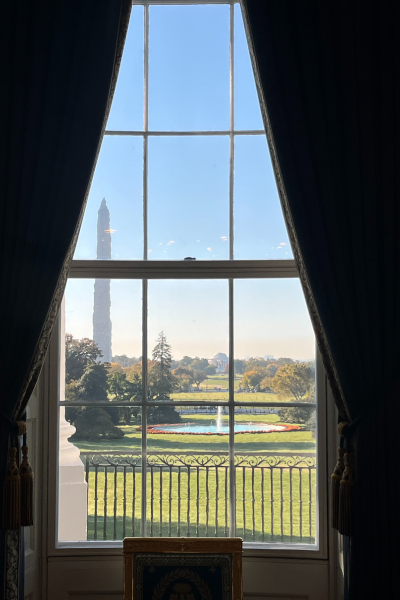 A view from one of the White House windows.