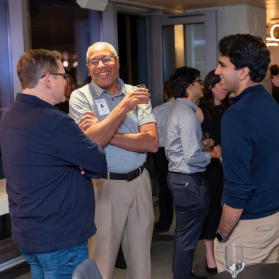 A group of participants laughing together.