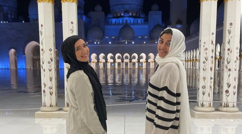 Abernathy and Tank at the Grand Mosque in Abu Dhabi