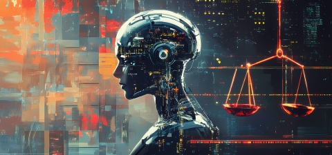 Ai ethics and legal concepts artificial intelligence law and online technology of legal regulations controlling artificial intelligence technology is a high risk. 