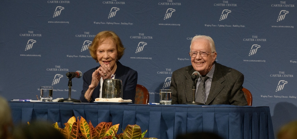 Rosalynn and Jimmy Carter at a Carter Center event.