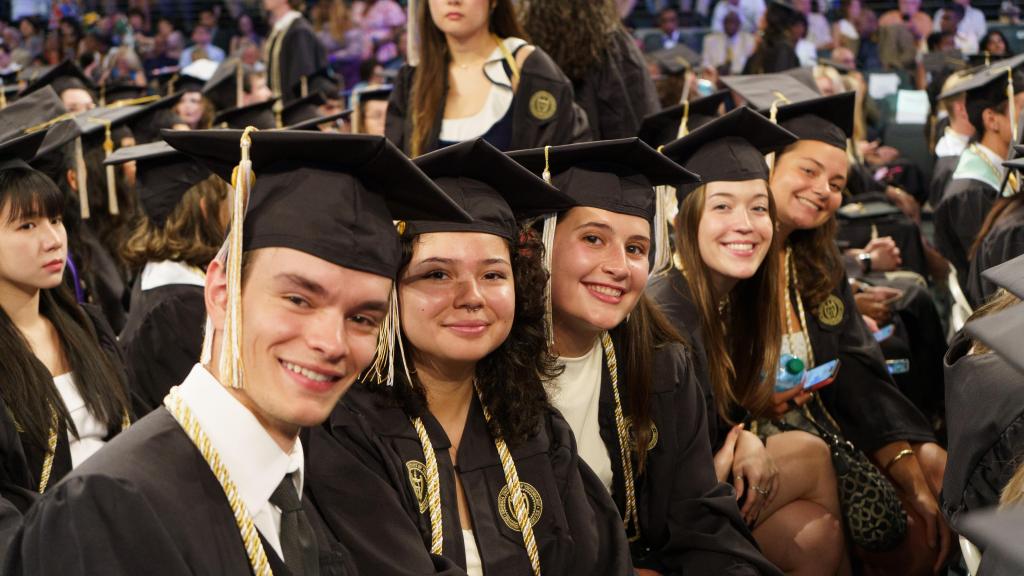 grads waiting for the ceremony start