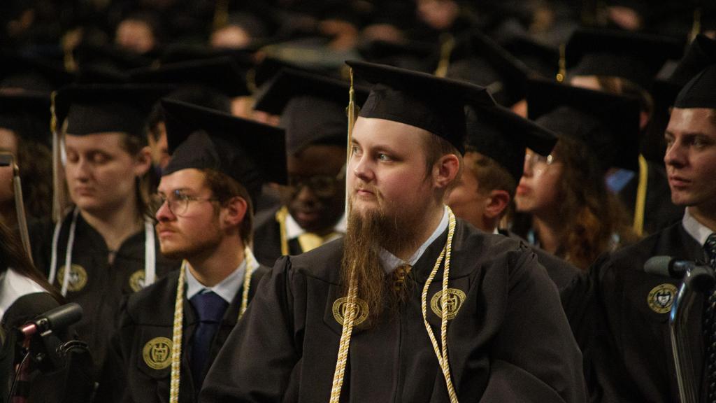 grads waiting for the ceremony start