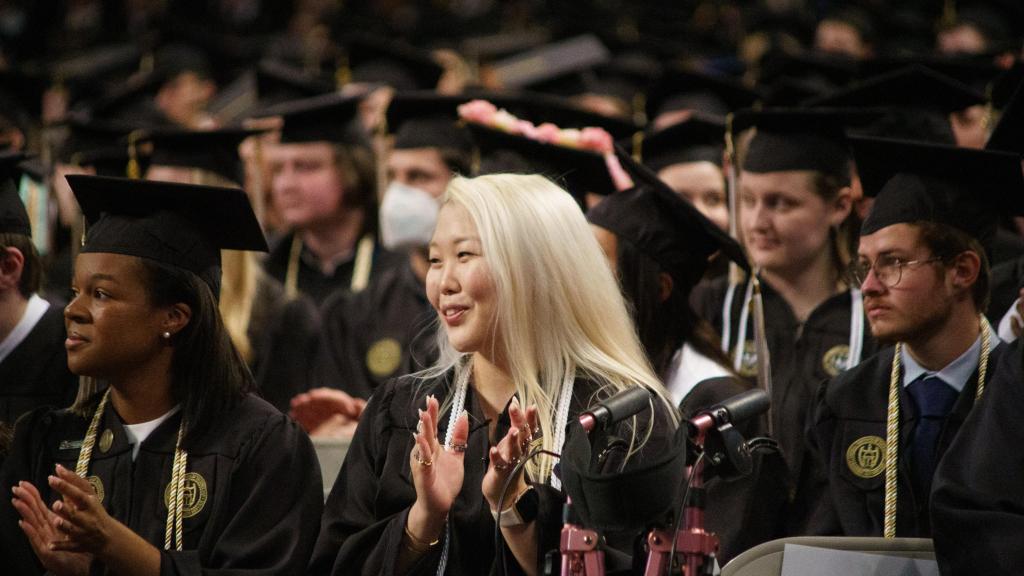 grads waiting for the ceremony start