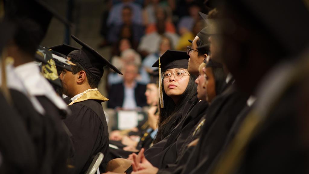grads waiting for the ceremony start