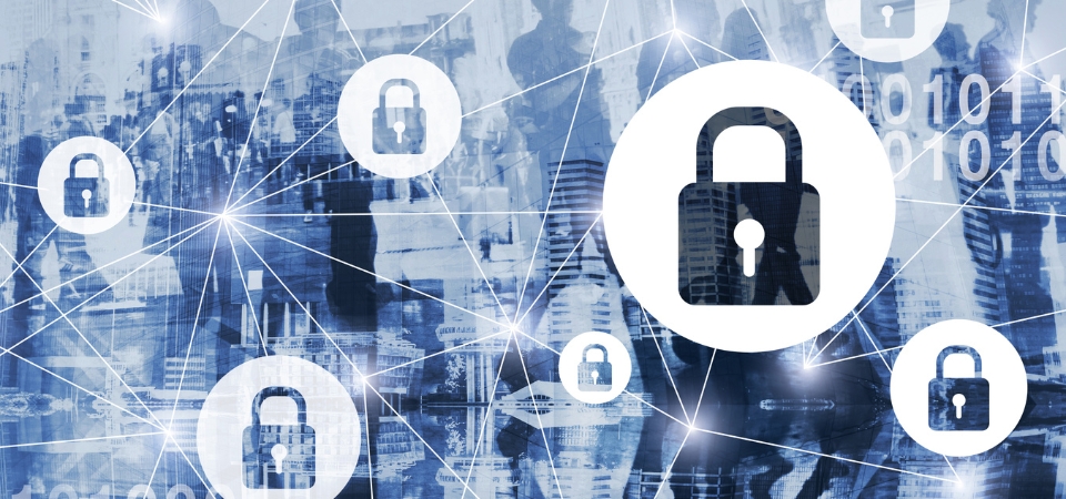 Stock photo of locks over computer background