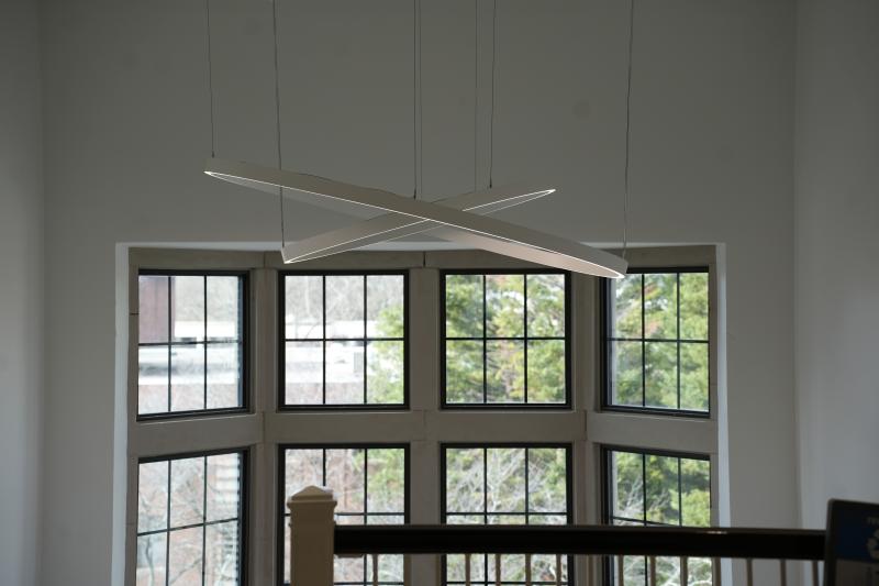 Light fixture at the renovation celebration event on Jan. 7, 2026.