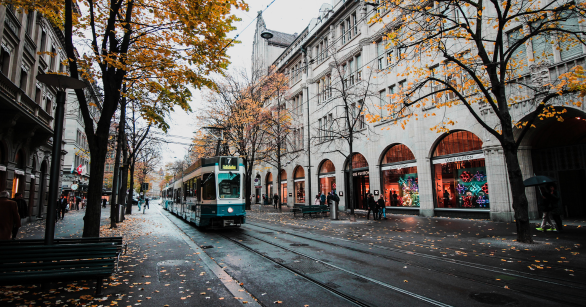 Tram in Swiss city