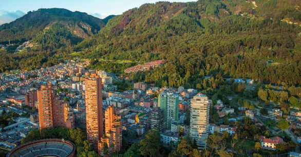 Bogota surrounded by mountains