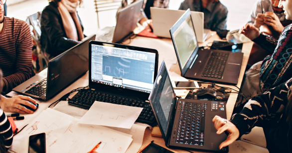 People working together on computers