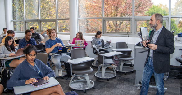 Christopher Lawton teaches a history class at Georgia Tech
