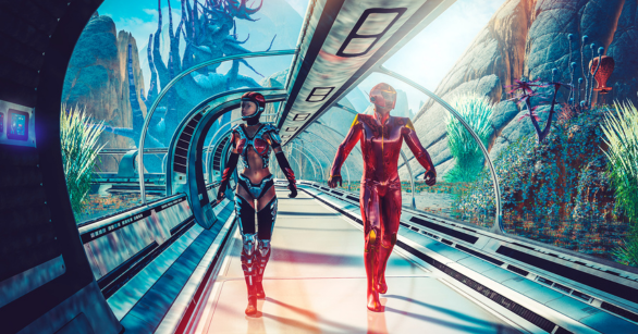 illustrated science fiction world