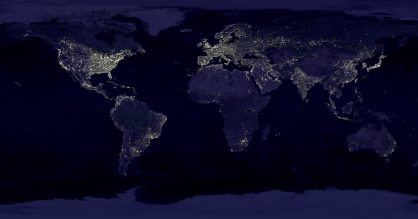 Earth from space at night