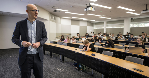 Economics professor Daniel Dench teaching a course at Georgia Tech