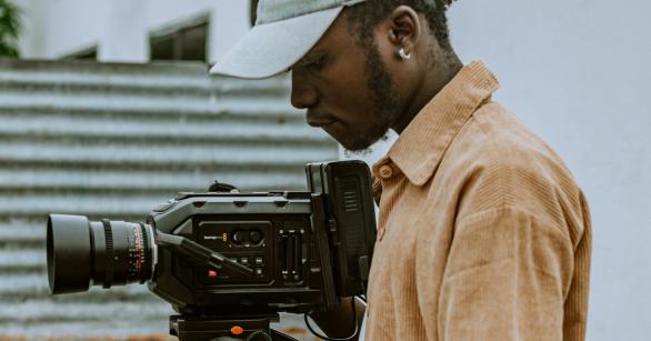 Black man shooting a movie