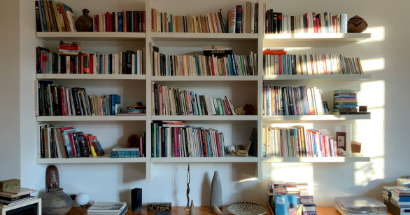 Book shelf with novels