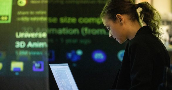 Student working in LMC's AI Lab 