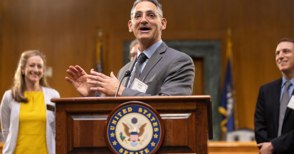 Professor of International Affairs Lawrence Rubin speaks to students in the GTDC program at Washington, DC