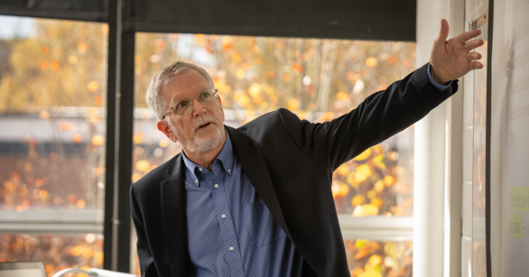 Richard Barke teaching a public policy course