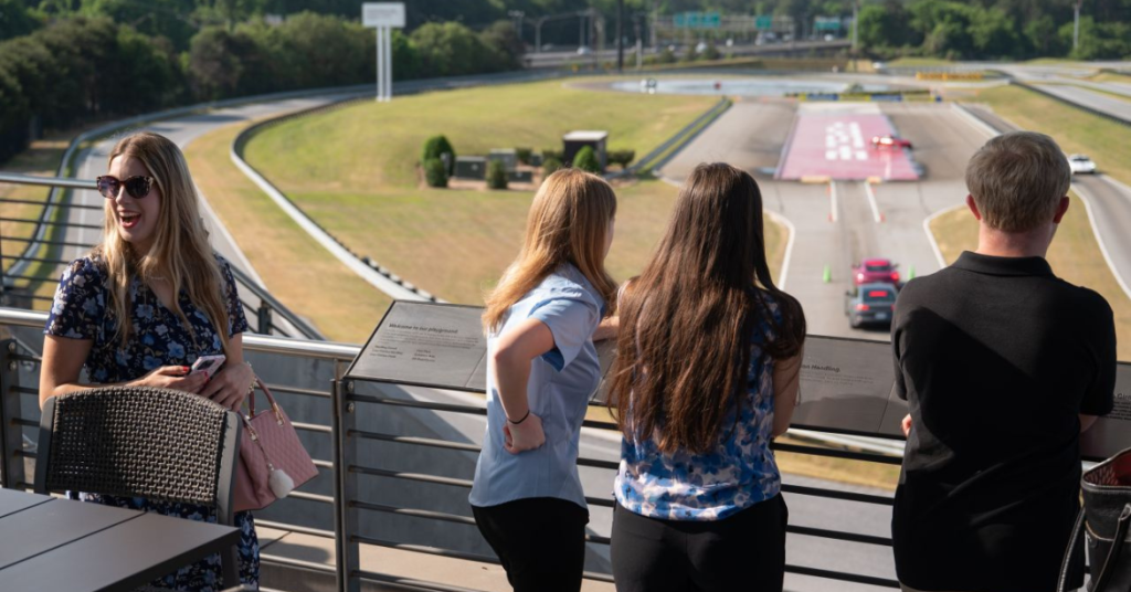 German class students at the Porsche headquarters