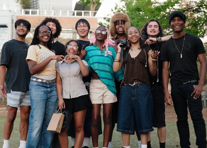 Group of Ivan Allen College students smiling.