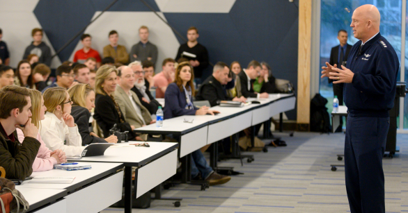Ray Anderson, the first head of the US Space Force, speaks at an international affairs event at Georgia Tech