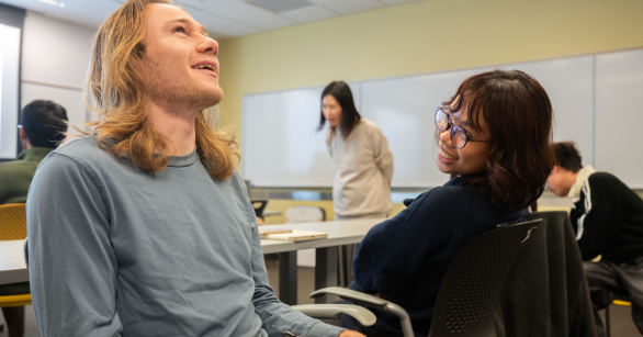Two students in a language class at Georgia Tech