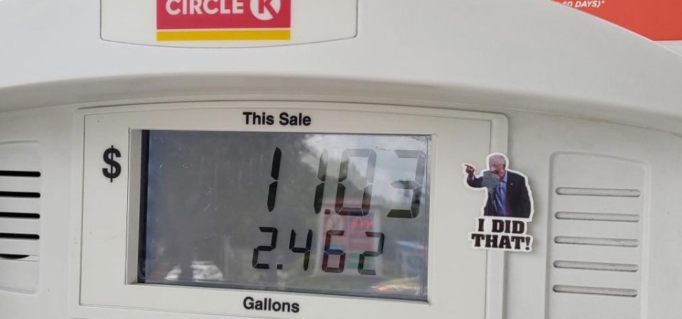 Oliver was inspired by the stickers he saw on gas pumps showing President Biden pointing at the price saying "I did that." Photo by Whoisjohngalt, via Wikimedia Commons, licensed under CC BY-SA 4.0.