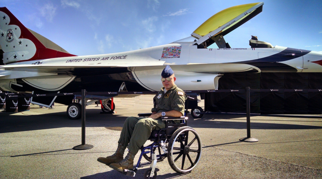 Ignacio in front of a jet