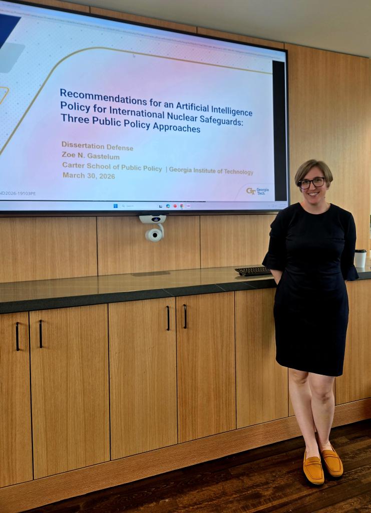 Zoe presenting her Ph.D. defense