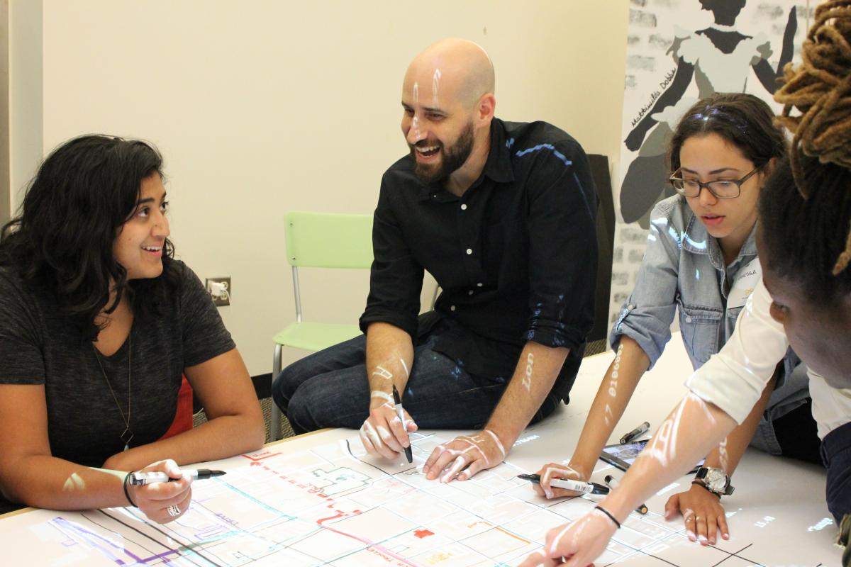 LMC Associate Professor Yanni Loukasis and students explore data around Atlanta through his guided Map Room research. Yanni encourages students to focus less on the norms and look to the extremes. His research informed his book, "All Data Are Local" which describes data's sense of place.