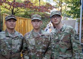 ROTC students at the homecoming tailgate