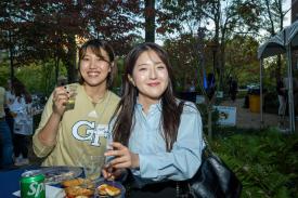 Alumni at the homecoming tailgate