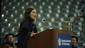 speaker at the fall 2023 BS commencement ceremony