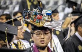 student at the fall 2023 commencement ceremony