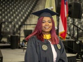 student at fall 2023 commencement ceremony