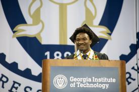 student speaker at fall 2023 ms commencement ceremony